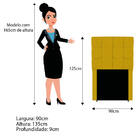 Cabeceira Estofada Manchester 90 Cm Solteiro Corano - Doce So