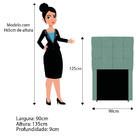 Cabeceira Estofada Manchester 90 Cm Solteiro Linho - Amarena