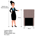 Cabeceira Estofada Manchester 90 Cm Solteiro Linho Rosê - Ama