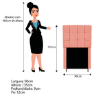 Cabeceira Estofada Manchester 90 Cm Solteiro Suede Coral - Am