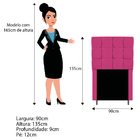 Cabeceira Estofada Manchester 90 Cm Solteiro Suede Pink - Ama