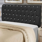 Cabeceira Estofada Maria 90cm Solteiro Strass Courino Preto -