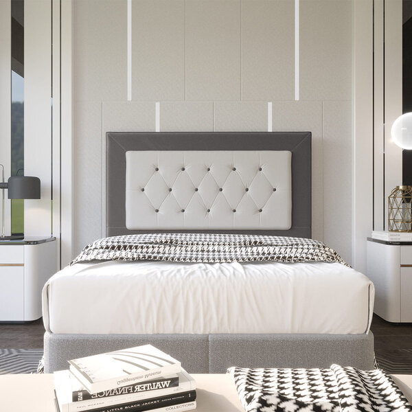 Cabeceira Estofada Marilia Casal 140 Cm Para Cama Box Suede E