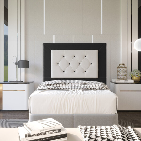 Cabeceira Estofada Marilia Solteiro 90 Cm Para Cama Box Suede