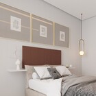 Cabeceira Estofada Marrom - Maceió + Bancada - Casal - Box