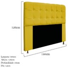 Cabeceira Estofada Mel 140 Cm Casal Com Botonê  Suede Amarelo