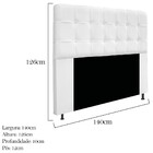 Cabeceira Estofada Mel 140 Cm Casal Com Botonê  Suede Branco