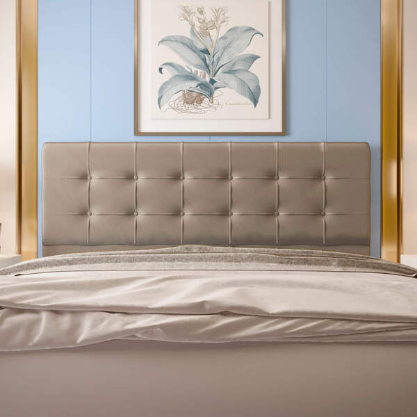 Cabeceira Estofada Naomi King 195 Cm Para Cama Box Suede Esco