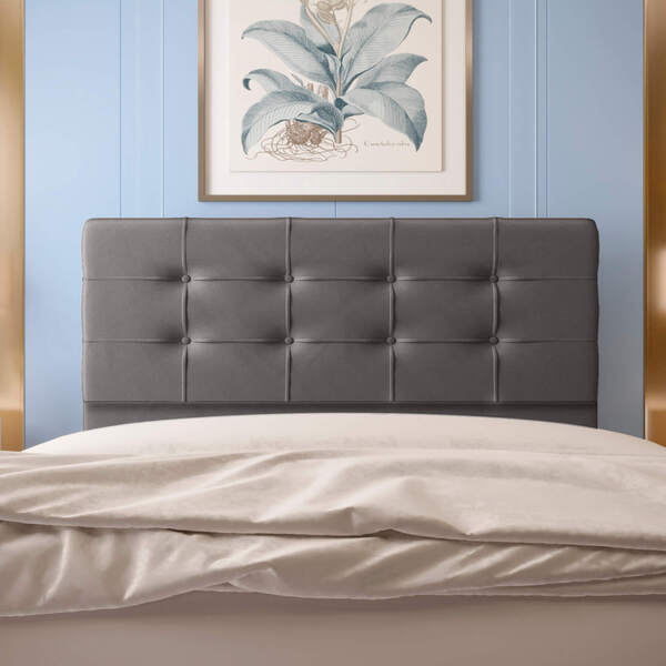 Cabeceira Estofada Naomi Queen 160 Cm Para Cama Box Suede Esc