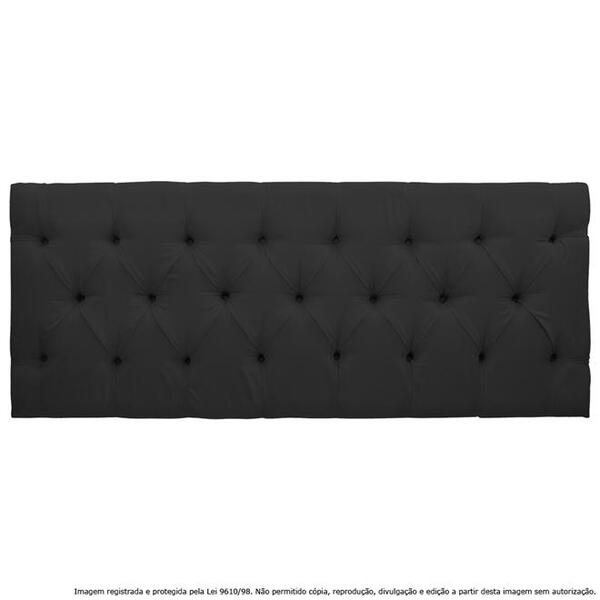 Cabeceira Estofada Painel Capitonê Cinza Para Cama Box Queen