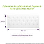 Cabeceira Estofada Painel Capitonê Cinza Para Cama Box Queen