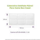 Cabeceira Estofada Painel Cinza Para Cama Box Casal 140cm