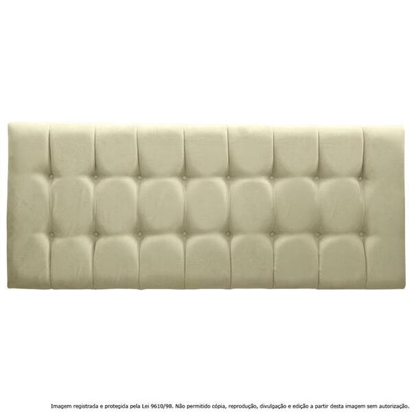 Cabeceira Estofada Painel Com Pontos Areia Para Cama Box Quee