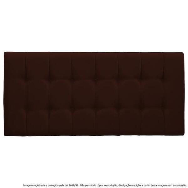 Cabeceira Estofada Painel Com Pontos Marrom Para Cama Box Cas