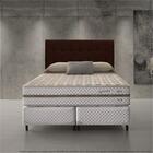 Cabeceira Estofada Painel Com Pontos Marrom Para Cama Box Cas