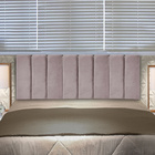 Cabeceira Estofada Painel Modulado Athenas Veludo Cama Box Qu