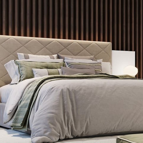 Cabeceira Estofada Para Cama Box Casal Com Mesa De Cabeceira