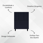 Cabeceira Estofada Para Cama Box Solteiro 90 Cm Classic Suede