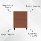 Cabeceira Estofada Para Cama Box Solteiro 90 Cm Classic Suede