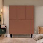 Cabeceira Estofada Para Cama Box Solteiro 90 Cm Classic Suede