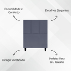 Cabeceira Estofada Para Cama Box Solteiro 90 Cm Classic Suede