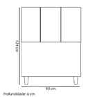 Cabeceira Estofada Para Cama Box Solteiro 90 Cm Classic Suede
