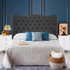 Cabeceira Estofada Para Cama Box Solteiro 90 Cm Luna Com Puff