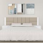 Cabeceira Estofada Para Cama Casal Dubai Branco/bege - M. Ara