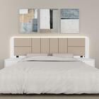 Cabeceira Estofada Para Cama Casal Dubai Com Led Bra/beg- M.