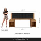 Cabeceira Estofada Para Cama Casal Dubai Com Led Car/pre- M.