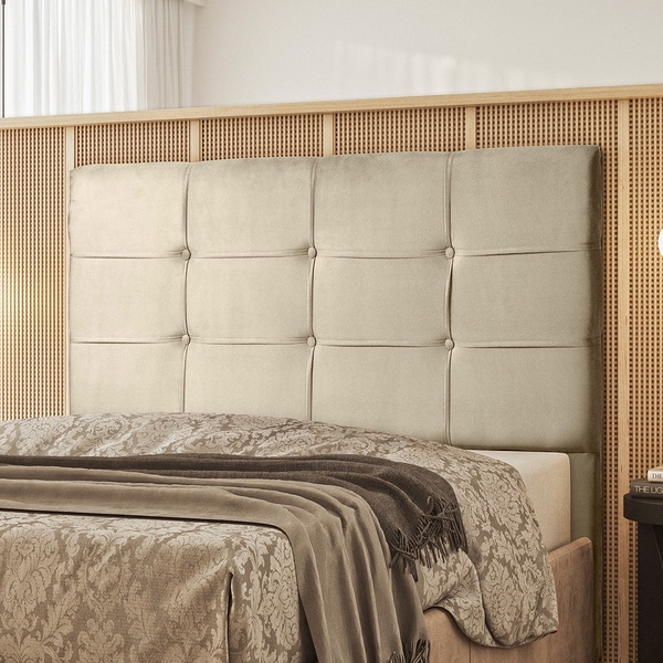 Cabeceira Estofada Para Cama Casal Queem 160 Cm Safira Suede