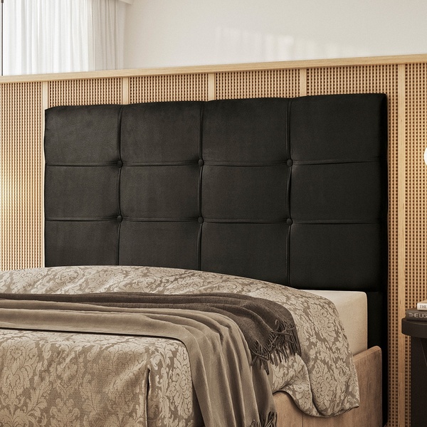 Cabeceira Estofada Para Cama Casal Queen 160cm Safira Veludo
