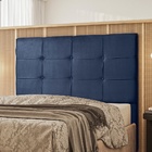 Cabeceira Estofada Para Cama Casal Queen 160cm Safira Veludo