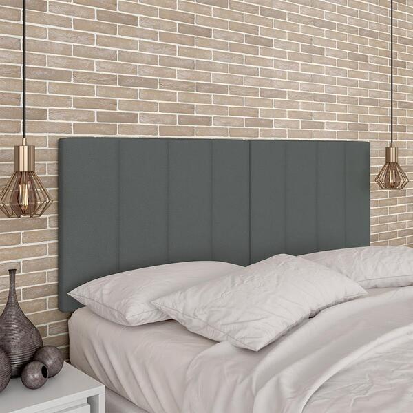 Cabeceira Estofada Para Cama Queen Dakota Cinza - Móveis Arap