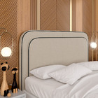 Cabeceira Estofada Para Cama Queen Miami Linho Bege - M. Arap
