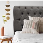 Cabeceira Estofada Paris 100cm Solteiro Capitonê Suede Cinza