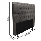 Cabeceira Estofada Paris 100cm Solteiro Capitonê Suede Cinza