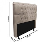 Cabeceira Estofada Paris 100cm Solteiro Strass Corino Bege -