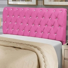 Cabeceira Estofada Paris 100cm Solteiro Strass Courino Pink -