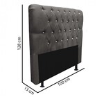 Cabeceira Estofada Paris 100cm Solteiro Strass Suede Cinza -