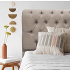 Cabeceira Estofada Paris 140cm Casal Capitonê Corino Bege - A