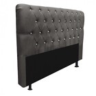 Cabeceira Estofada Paris 140cm Casal Strass Suede Cinza - Aha