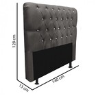 Cabeceira Estofada Paris 140cm Casal Strass Suede Cinza - Aha