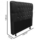 Cabeceira Estofada Paris 140cm Casal Strass Suede Preto - Aha