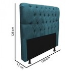 Cabeceira Estofada Paris 160cm Queen Size Capitonê Suede Azul