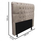 Cabeceira Estofada Paris 160cm Queen Size Strass Corino Bege