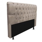 Cabeceira Estofada Paris 160cm Queen Size Strass Corino Bege