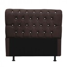Cabeceira Estofada Paris 160cm Queen Size Strass Suede Marrom