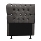 Cabeceira Estofada Paris 90cm Solteiro Strass Suede Cinza - A