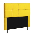 Cabeceira Estofada Poliana 90cm Solteiro Strass Suede Amarelo